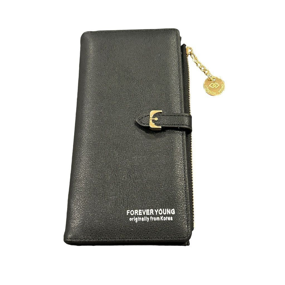 Forever Young Wallet Women's OS Black Wristlet Wallet Clutch Purse With Strap - Picture 6 of 10